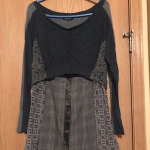 Anvrdie mixed media tunic
